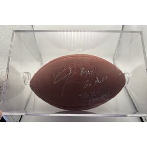 Jarrett Bush Autographed Super Bowl XLV “The Duke” Football In Protective Case